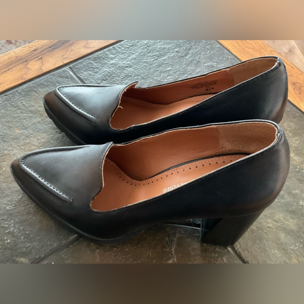 Adrienne Vittadini Black Genuine Leather Lag Sole Heels size 6.5 - Picture 3 of 11